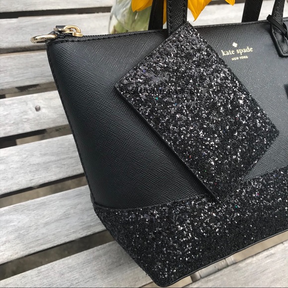 Kate spade Ina black glitter satchel card holder - Picture 7 of 8